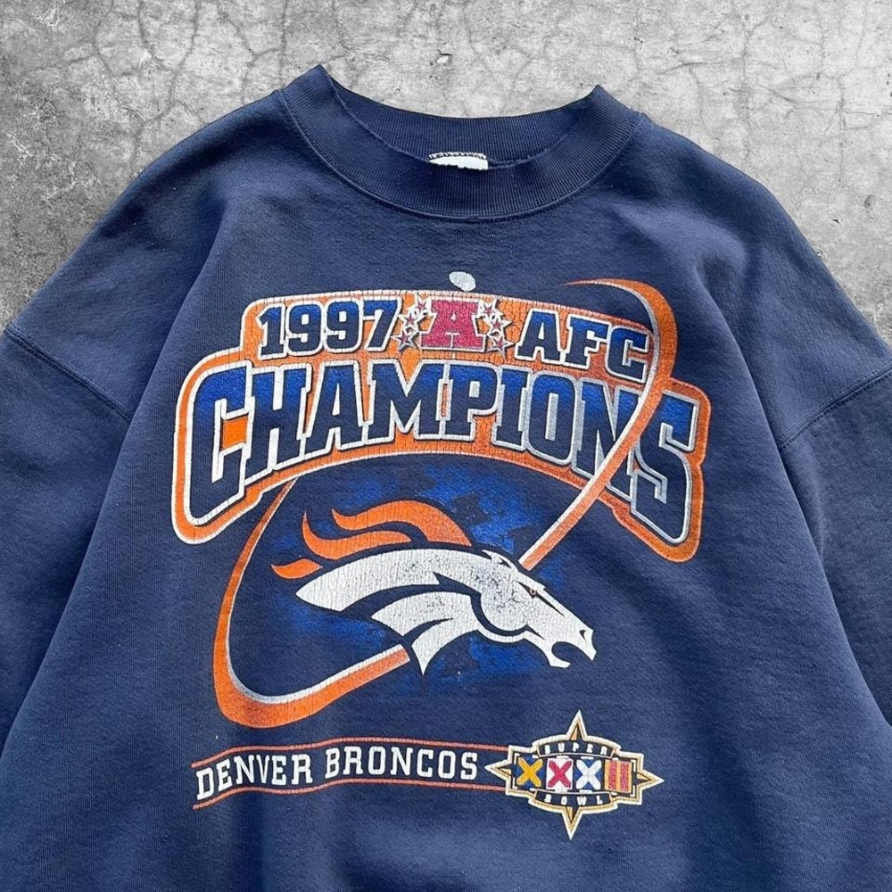 Vintage 90's Pro Player NFL DENVER BRONCHOS AFC champions 1997 sweatshirt